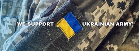Template di design sostenere l'esercito ucraino Facebook cover