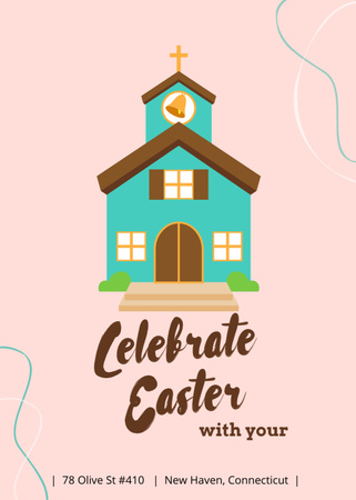 Platilla de diseño Easter Holiday with Illustration of Church Flayer