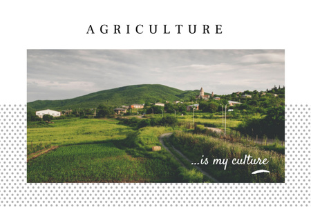 Agricultural Farms In Country Landscape And Agrarian Promotion Postcard 4x6in Modelo de Design