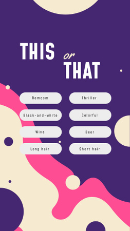 This or That Form on Colorful Spots Instagram Story Design Template