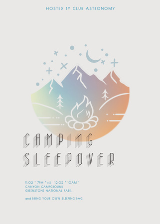 Plantilla de diseño de Ad of Camping Sleepover Invitation 