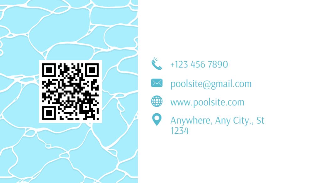 Designvorlage Service of Pools Installing and Maintaining für Business Card US