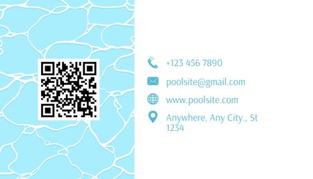 Emblem of Service for Installation of Pools Business Card US Design Template
