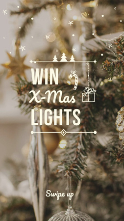 Christmas Lights Special Offer with Festive Tree Instagram Story Modelo de Design