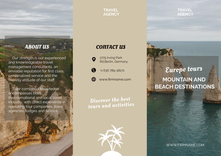 Travel Tour Offer with beautiful Hill Brochure Design Template