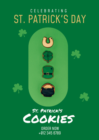 St. Patrick's Day Holiday Cookies Poster Design Template