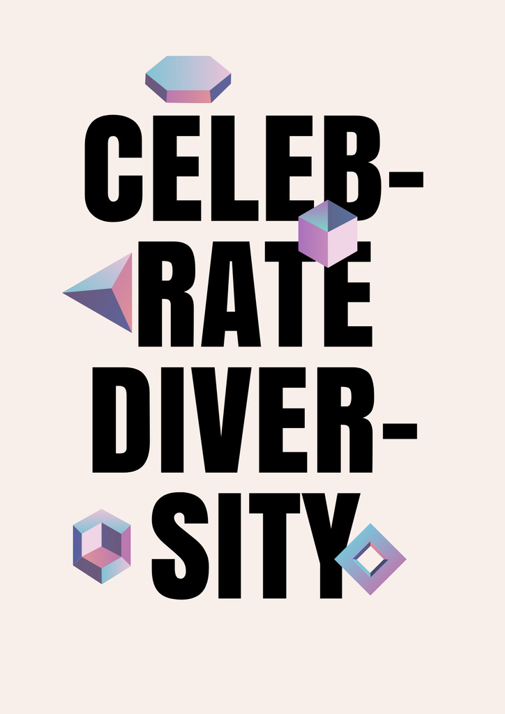 Inspirational Phrase about Diversity Poster Πρότυπο σχεδίασης