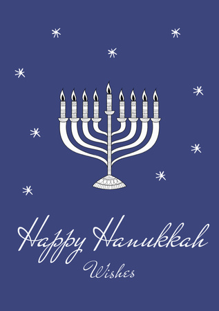 Plantilla de diseño de Hanukkah Holiday Greeting with Menorah Postcard A5 Vertical 