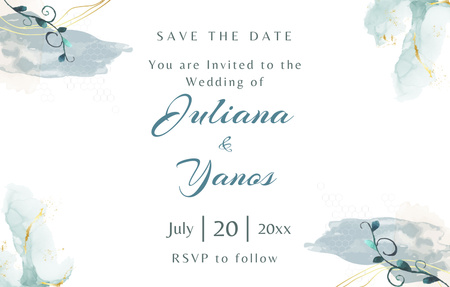 Save the Date of Perfect Wedding Invitation 4.6x7.2in Horizontal Design Template