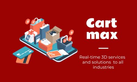 Modèle de visuel Real Time 3D Design Offer For All Industries - Business Card 91x55mm