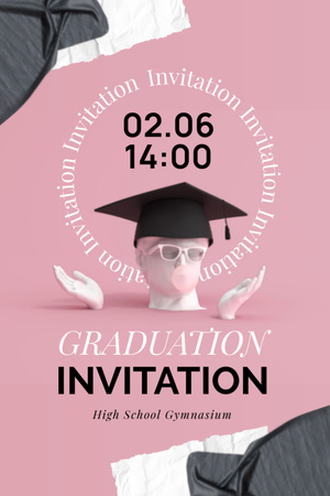 Graduation Party Announcement Invitation 6x9in Design Template
