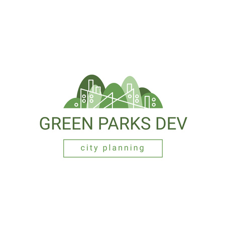 City Park with Trees in Green Logo 1080x1080px Modelo de Design