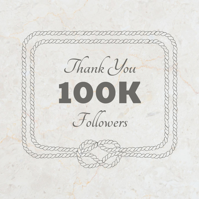Thank You Message to Followers on Beige Texture Instagram Design Template