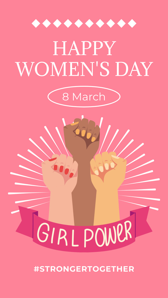 International Women's Day with Powerful Inspiration Instagram Storyデザインテンプレート