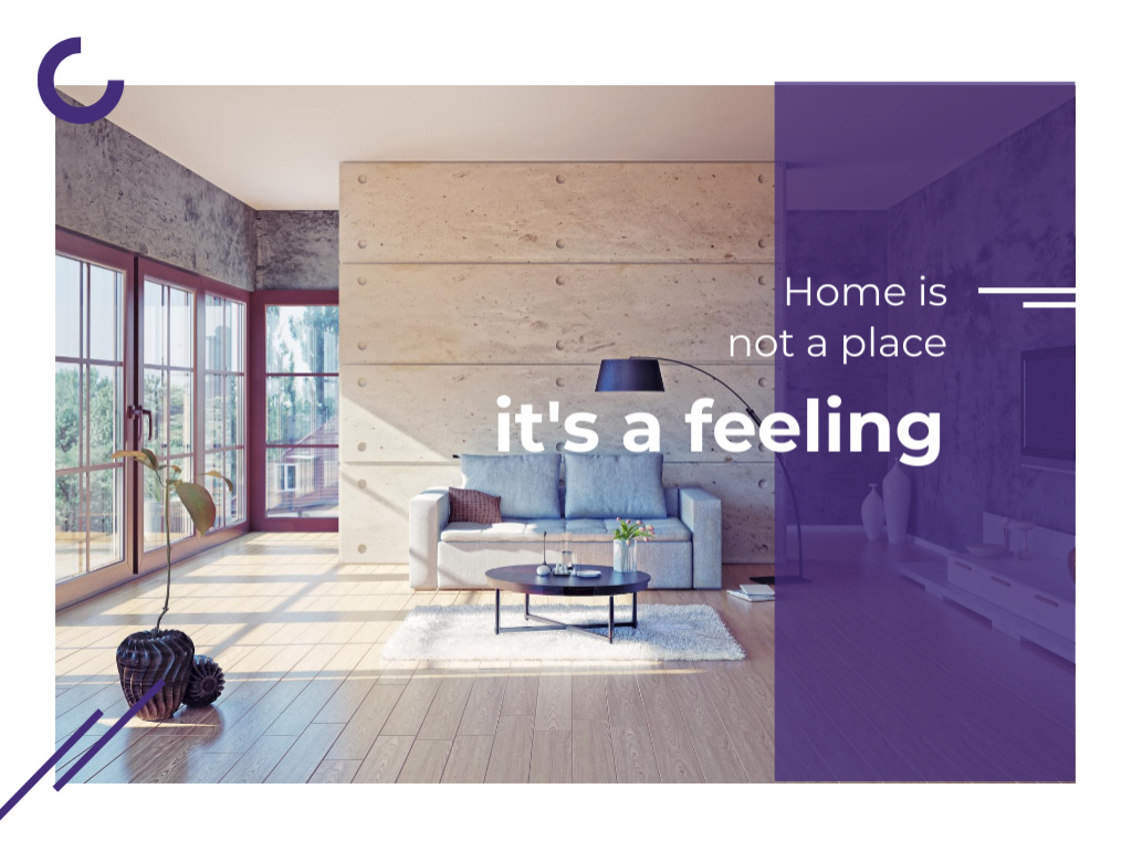 Cozy Wooden Interior for Living Postcard 4.2x5.5in – шаблон для дизайна