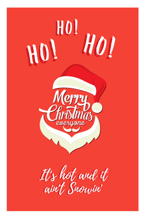 Christmas in July with Santa Ho Ho Ho  Postcard 4x6in Vertical Design Template