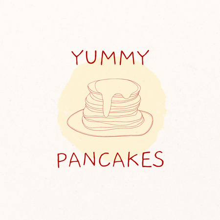 Template di design Annuncio di panetteria con pancake dolci con sciroppo Logo