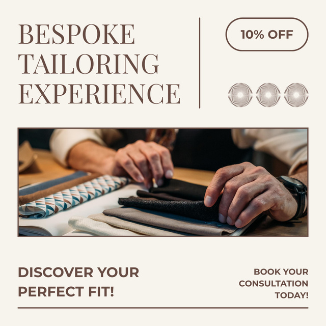 Discount on Experienced Tailor Services Instagram AD Πρότυπο σχεδίασης