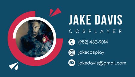 Cosplayer Contact Details Business Card US Design Template