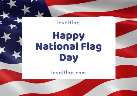 USA National Flag Day Greeting Postcard A5 Design Template