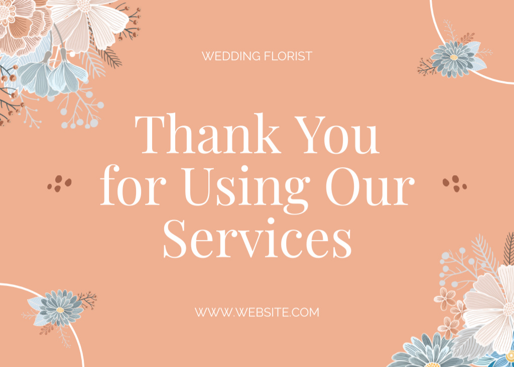 Modèle de visuel Wedding Florist Thank You Message - Postcard 5x7in