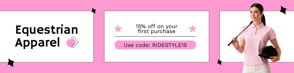 Ontwerpsjabloon van Twitter van Discounted Riding Outfits Offer