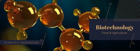 Chemický molekulární model Facebook cover Šablona návrhu