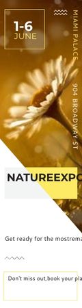Nature Expo Announcement Blooming Daisy Flower Skyscraper Design Template