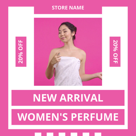 New Arrival of Women's Perfumes Animated Post Design Template