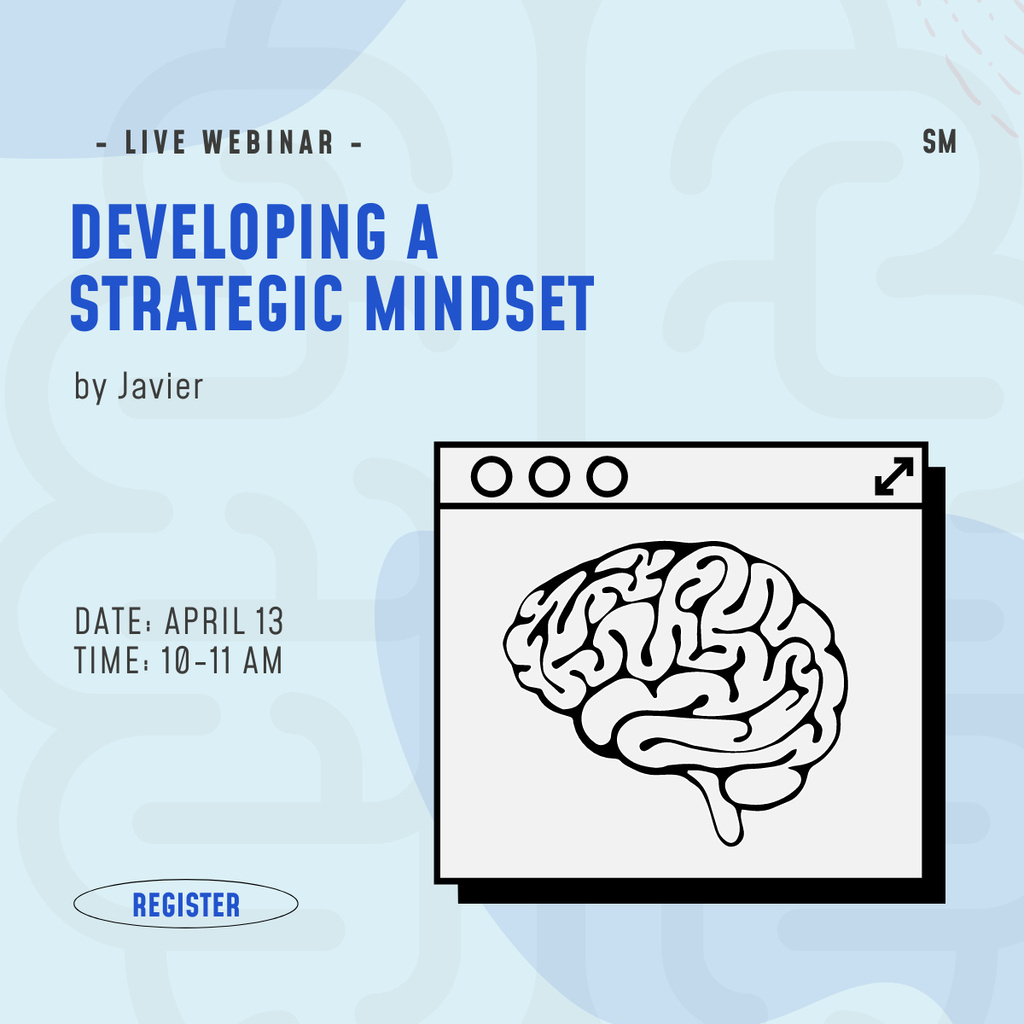 Developing a Strategic Mindset Webinar LinkedIn post Design Template