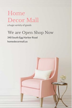 Furniture Shop Ad Pink Cozy Armchair Tumblr Design Template