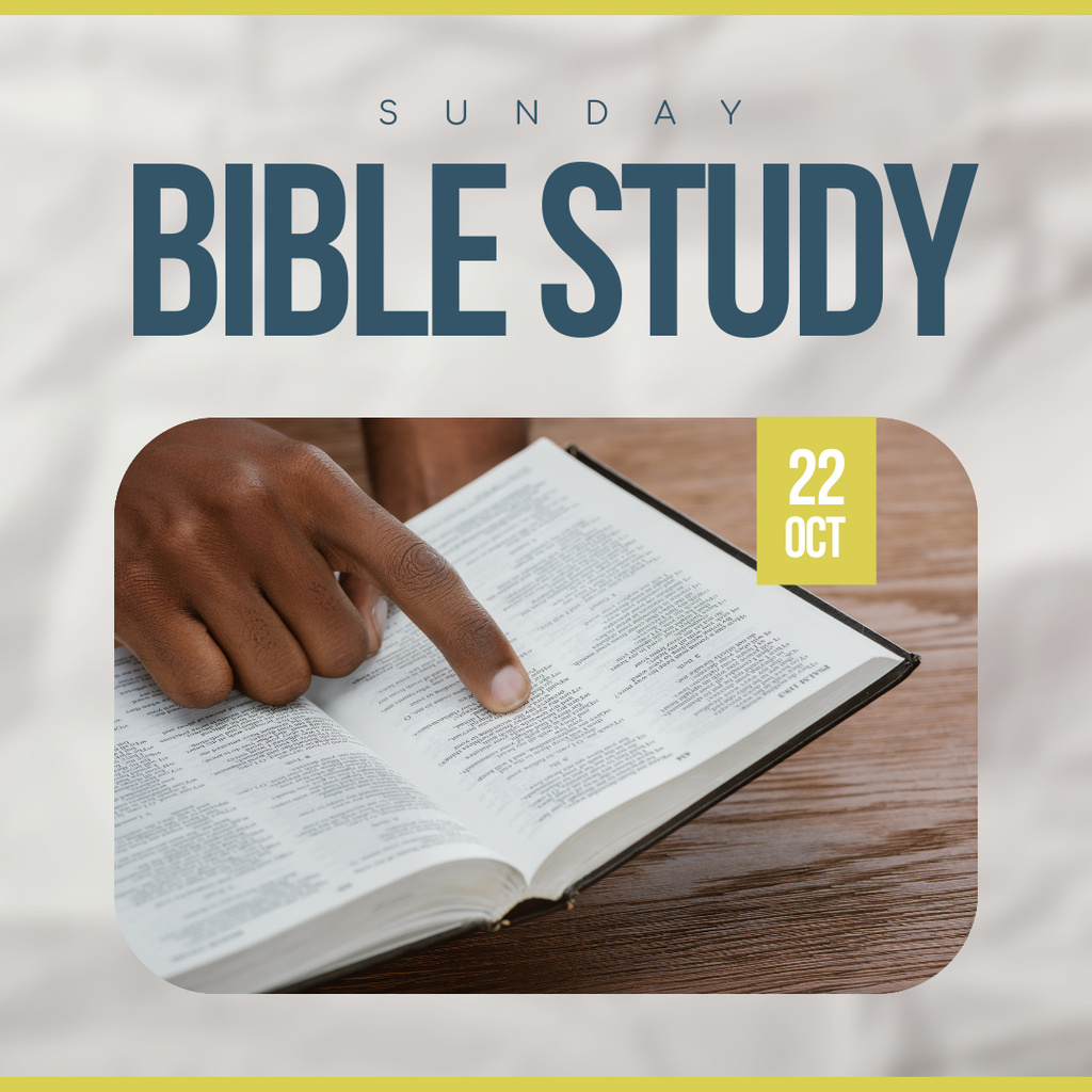 Plantilla de diseño de Sunday Bible Study Announcement Instagram 