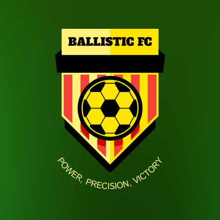 Sloganlı Parlak Futbol Kulübü Arması Animated Logo Tasarım Şablonu