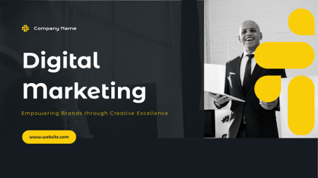Ontwerpsjabloon van Presentation Wide van Digitale marketing om merken sterker te maken Beschrijving