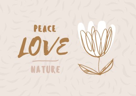 Eco Concept with Flower illustration Card Design Template
