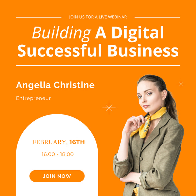 Digital Successful Business Building Topic Webinar LinkedIn postデザインテンプレート