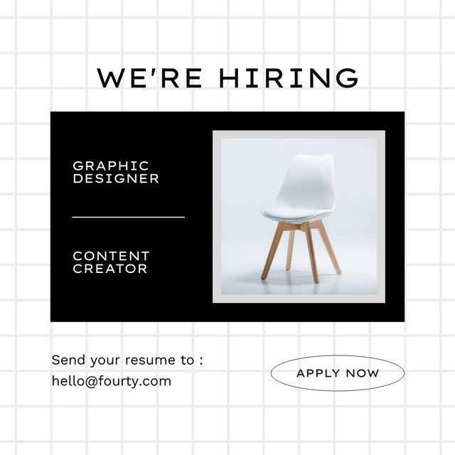 Modèle de visuel Graphic Designer and Content Creator Hiring - Instagram