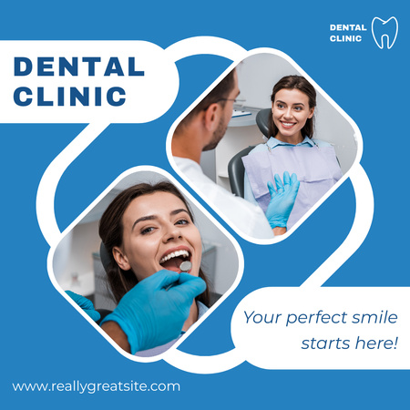 Satisfied Patients in Dental Clinic Animated Post Design Template