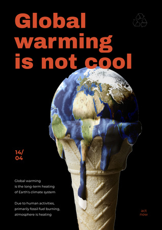 Global Warming Problem Awareness Poster tervezősablon
