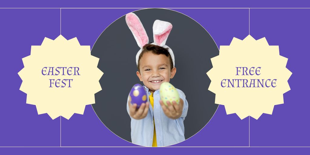 Template di design Free Enter to Easter Fest Twitter