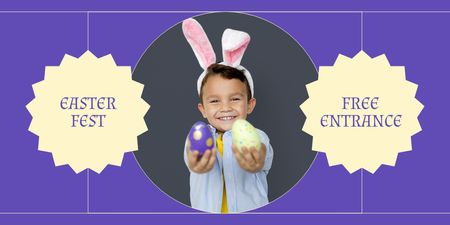 Platilla de diseño Free Enter to Easter Fest Twitter
