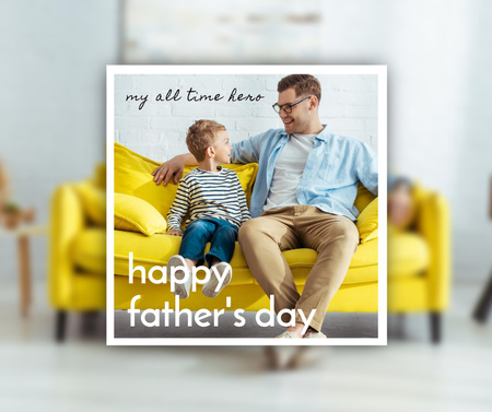 Happy Father with Son on Father's Day Facebook Design Template