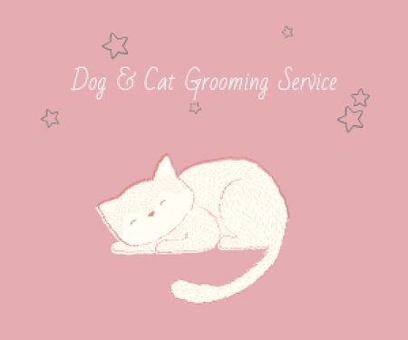 Template di design Dog & Cat Grooming Service Medium Rectangle