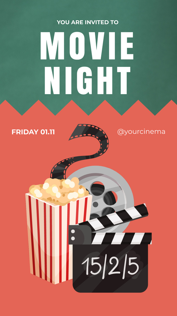 Movie Night Ad  Instagram Story Modelo de Design