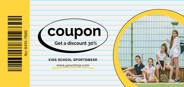 Back to School Sale with Group of Students Coupon Din Large Design Template