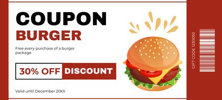Hamburgers Discount Offer Coupon 3.75x8.25in Design Template