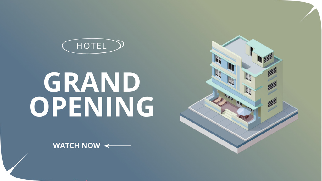 Designvorlage Mid-century Modern Hotel Grand Opening In Vlog Episode für Youtube Thumbnail