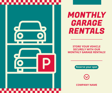 Monthly Rent Offer in Guarded Garage Facebook Design Template