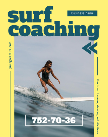 Surf Coaching Offer Poster 22x28in tervezősablon