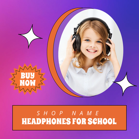 Innovative Back to School Headphones Offer Animated Post Design Template